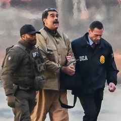 Venezuelas Präsident Nicolás Maduro umgeben von schwer bewaffneten Sicherheitskräften auf dem Weg zum Gericht in New York