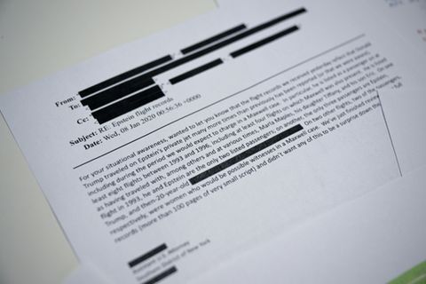 Teilweise geschwärzte Epstein-Akte
