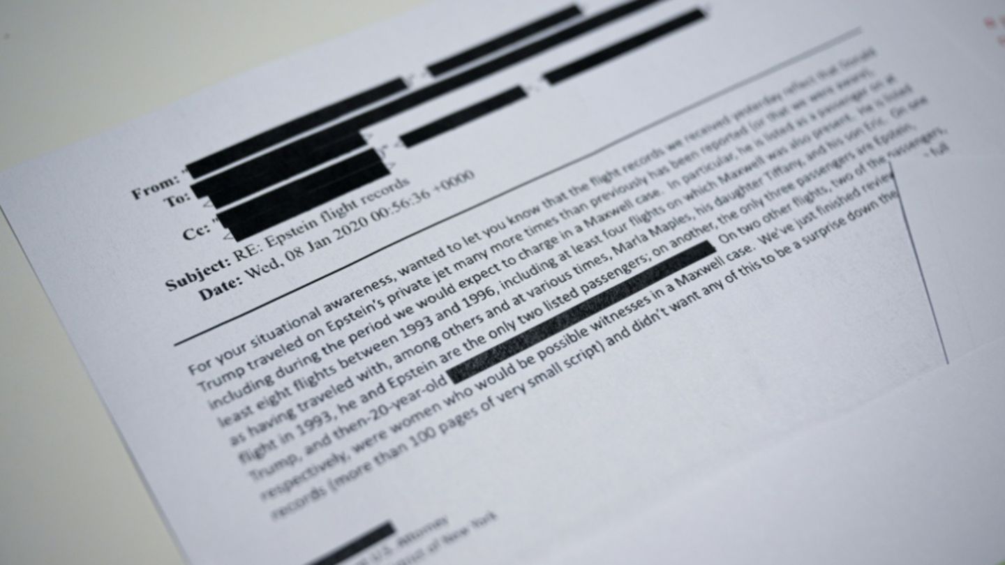 Teilweise geschwärzte Epstein-Akte
