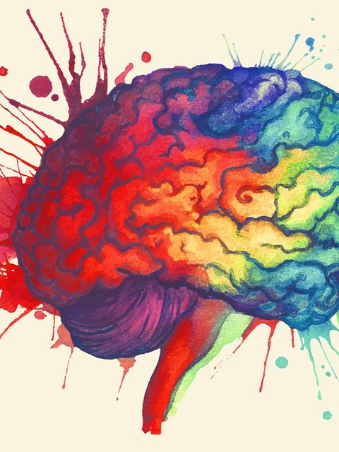bunte Zeichnung eines kreativen Gehirns