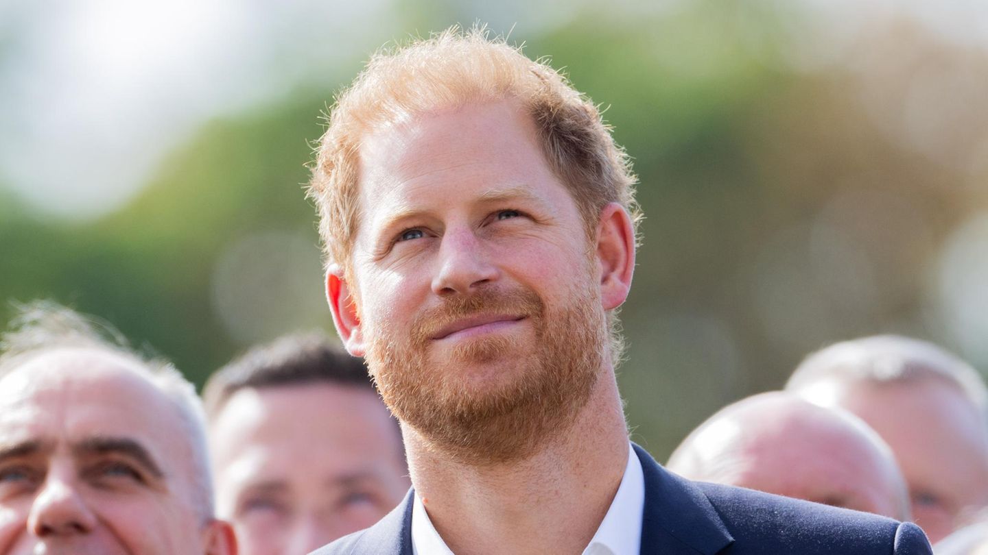 Prinz Harry schaut nach oben