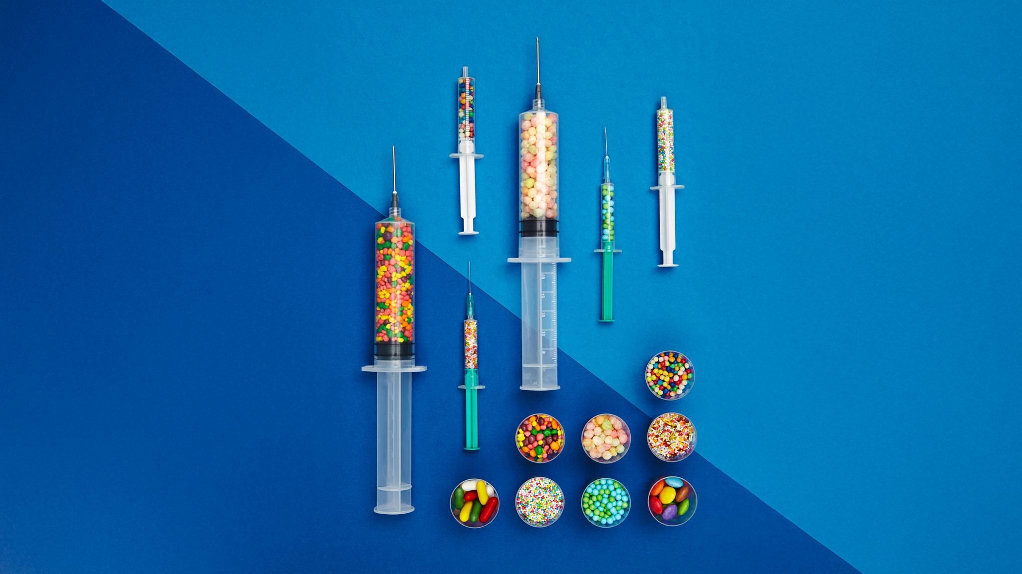 Zucker: Spritzen mit Süßigkeiten