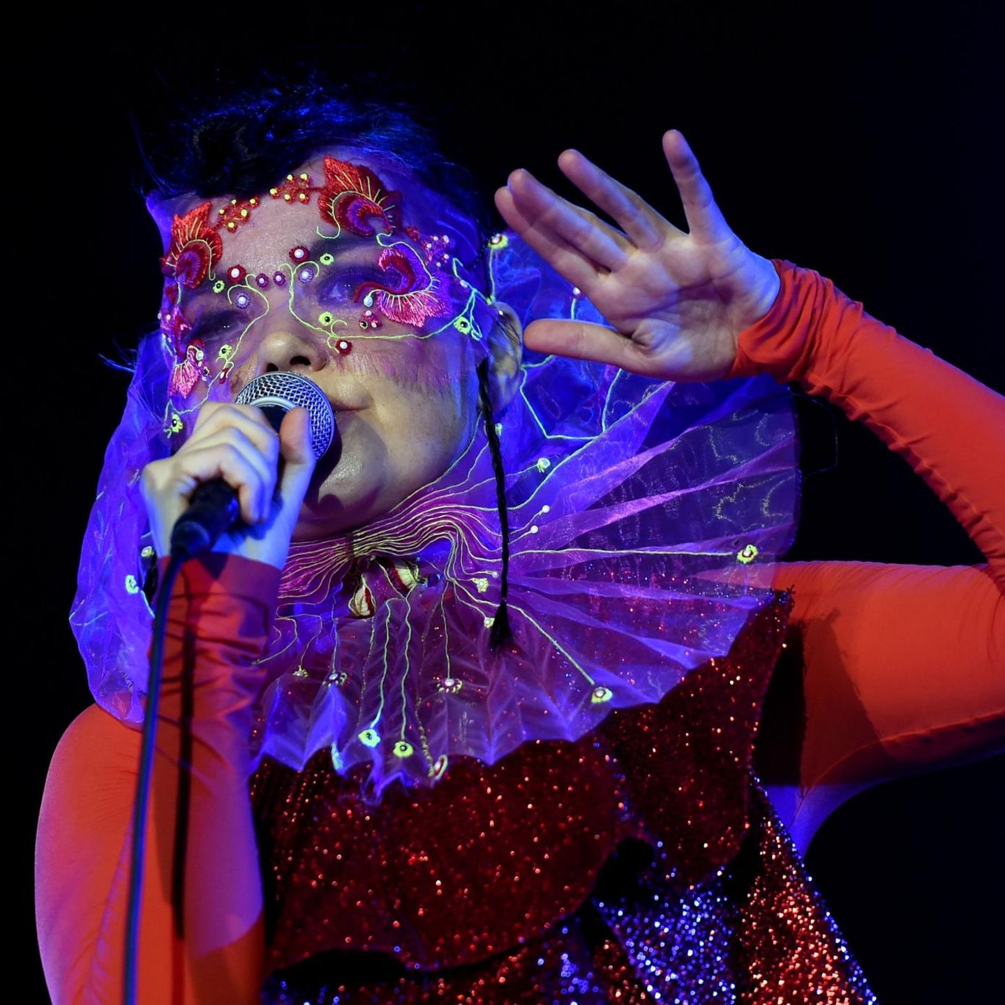 Die isländische Musikerin Björk bei einem Auftritt in Berlin im Jahr 2015