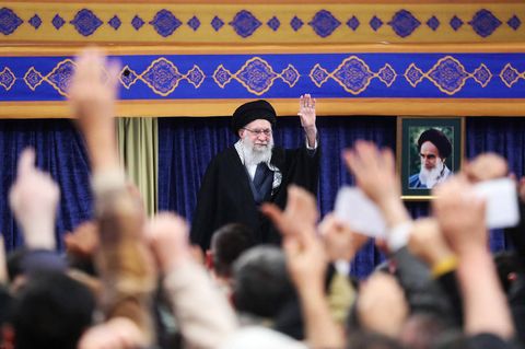 Iran Oberster Führer, Ali Khamenei, bei einem Auftritt vor Anhänger am vergangenen Wochenende