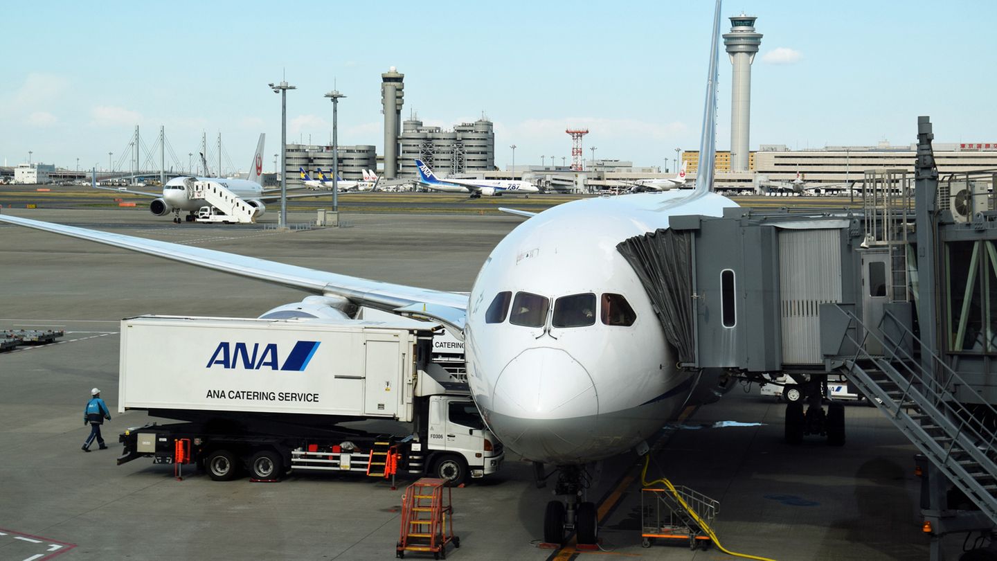 Blick auf das Flugzeug