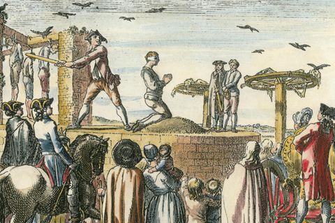 Henker schlägt Mann den Kopf ab