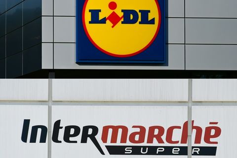 Logos von Lidl und Intermarché