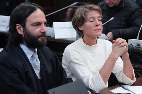 Christina Block sitzt an Tag 28 des Entführungsprozesses vor dem Landgericht Hamburg neben ihrem Verteidiger Ingo Bott