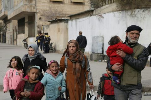 Geflüchtete Menschen in Aleppo