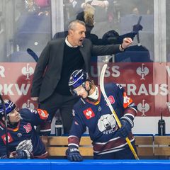 Cheftrainer Serge Aubin muss mit den Eisbären Berlin eine Niederlage in Iserlohn hinnehmen. (Archivbild) Foto: Andreas Gora/dpa