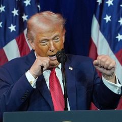 Klausurtagung in Washington: Präsident Donald Trump spricht zu den republikanischen Abgeordneten des Repräsentantenhauses