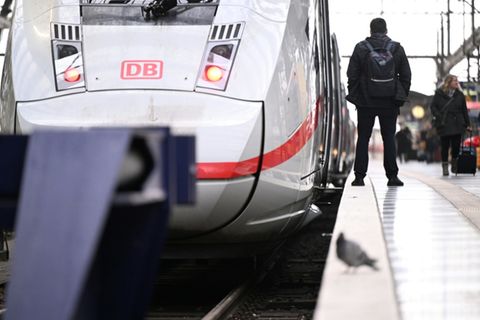 ICE der Bahn in einem Bahnhof