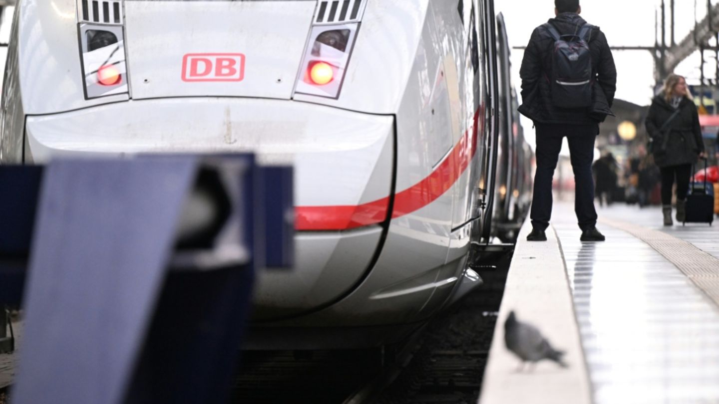 ICE der Bahn in einem Bahnhof