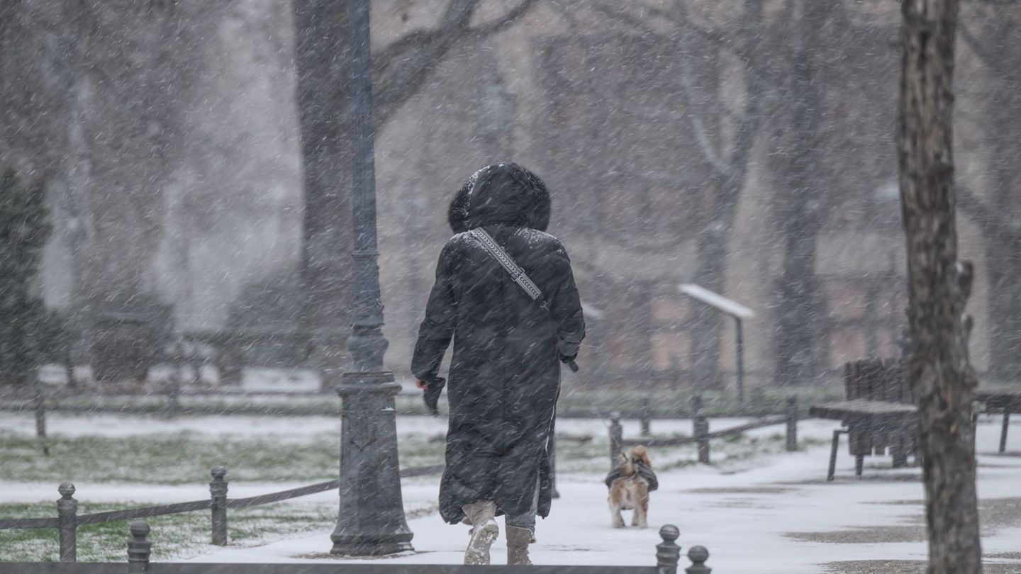 Schneefall und Glätte erhöhen die Unfallgefahr in Parks und Schlossanlagen in Sachsen. Foto: Robert Michael/dpa