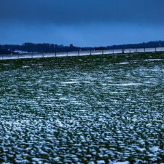 Selbst in der Eifel sind Wiesen nur noch leicht mit Schnee bedeckt. Foto: Thomas Banneyer/dpa