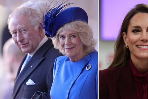 Prinzessin Kate (r.) darf sich über Glückwünsche des Königspaars freuen.