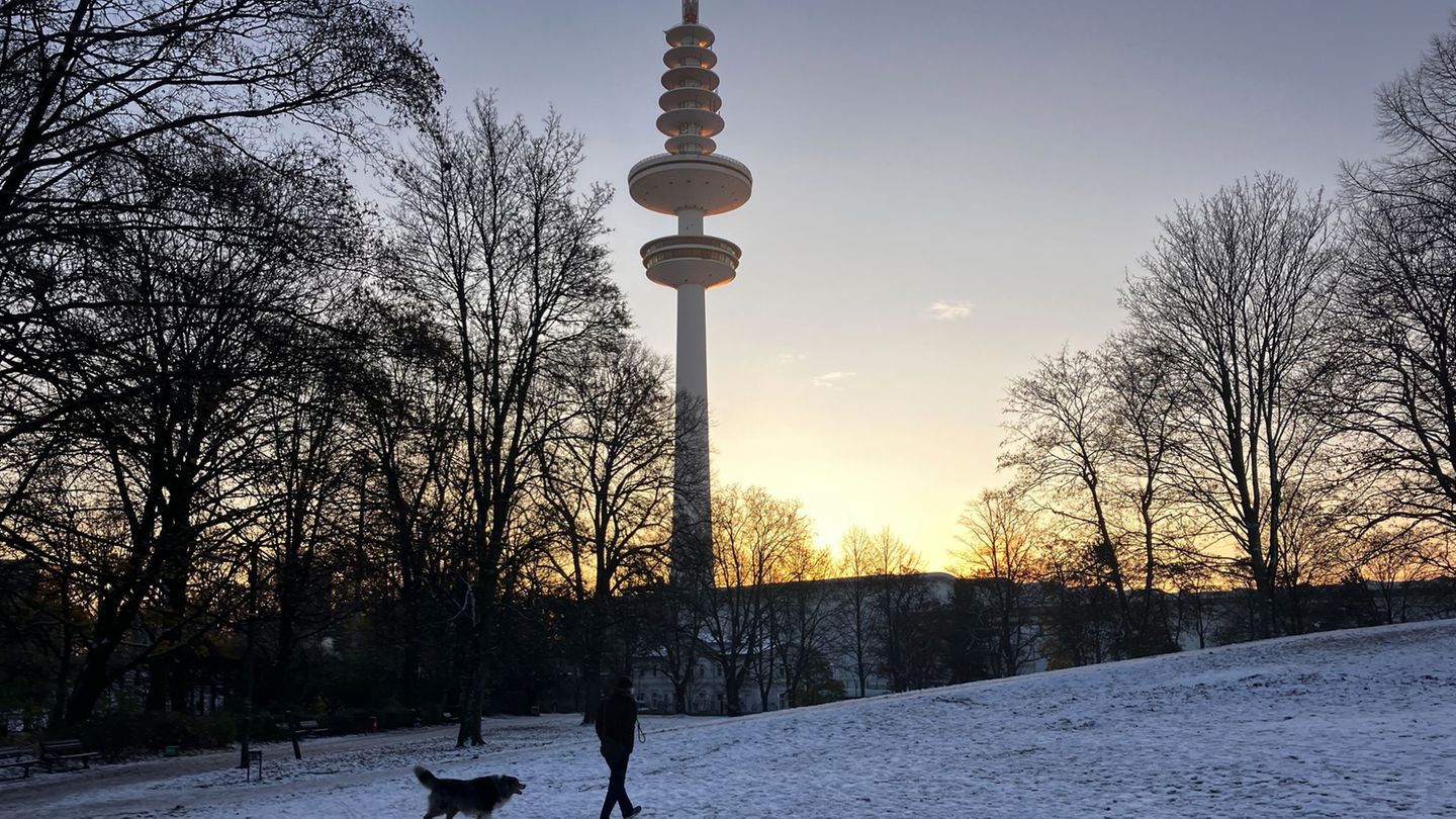 Vom Hamburger Heinrich-Hertz-Turm drohten Eisplatten herabzufallen. (Archivbild) Foto: Thomas Müller/dpa