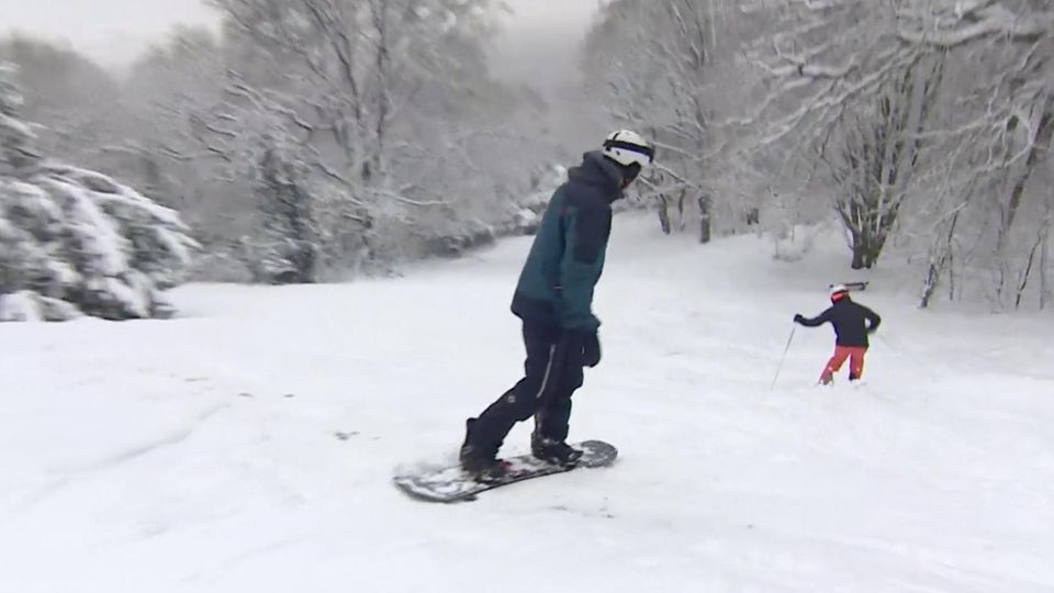 Hamburgs Blankenese wird zur Ski-Piste