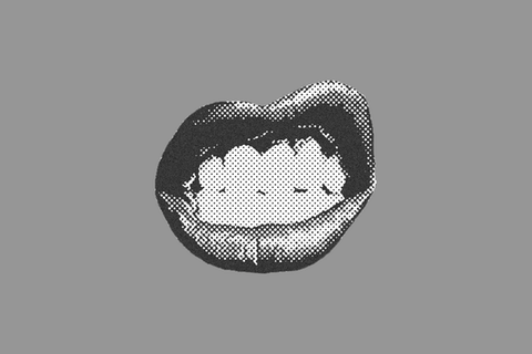 Wunde Mundwinkel: Eine grafische Animation mit Lippen