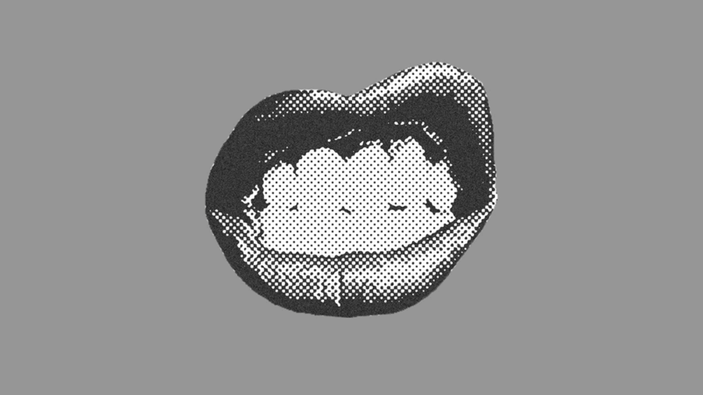 Wunde Mundwinkel: Eine grafische Animation mit Lippen