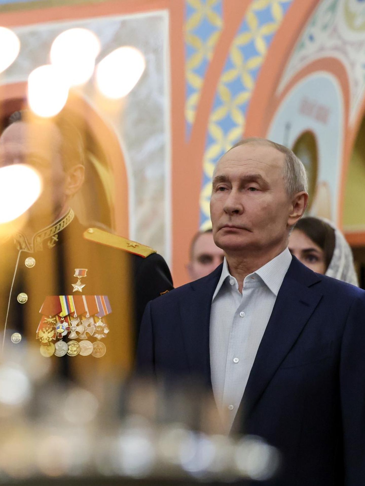 Wladimir Putin bei einer militärischen Feier des orthodoxen Weihnachtsfestes am 7. Januar