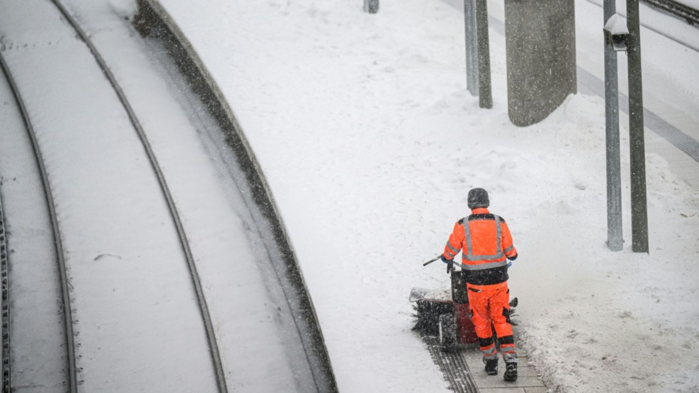Schnee am Hamburger Hauptbahnhof