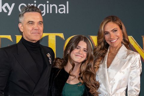 Robbie Williams und Ayda Field auf der ersten Premiere ihrer Tochter Teddy.