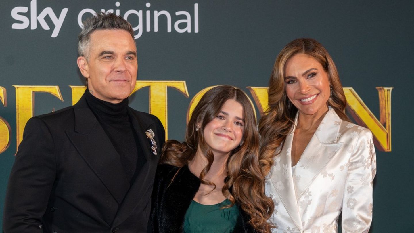 Robbie Williams und Ayda Field auf der ersten Premiere ihrer Tochter Teddy.