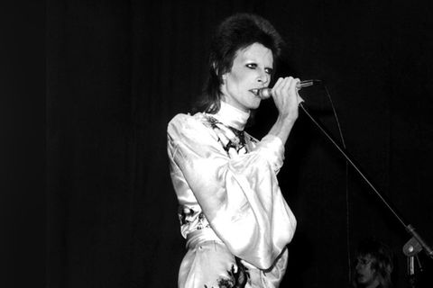 David Bowie 1973 auf seiner "Ziggy Stardust"-Tour.
