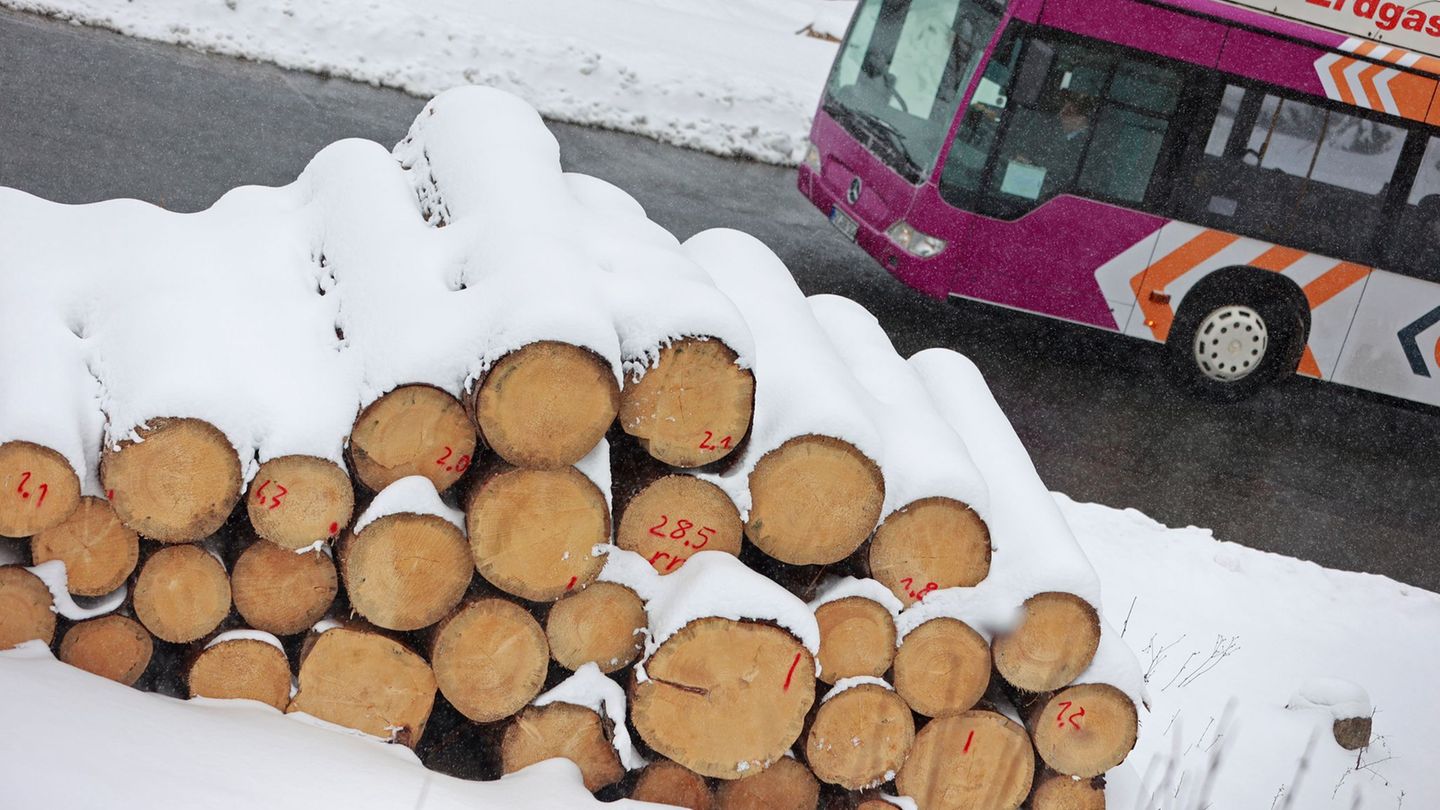 Wegen des Neuschnees ist der Busverkehr im Harz und Südharz weiterhin gestört. (Archivbild) Foto: Matthias Bein/dpa