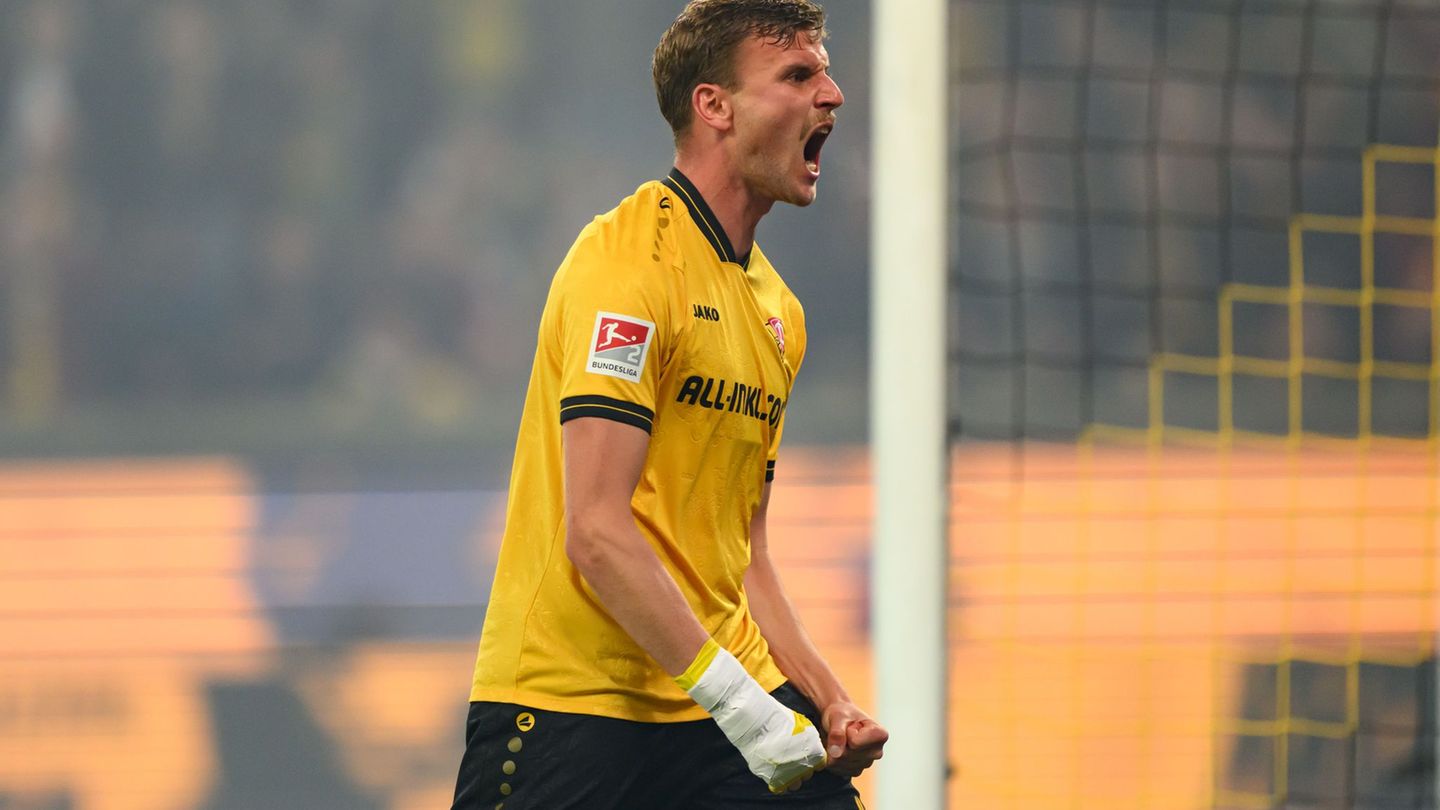 Christoph Daferner von Dynamo Dresden erzielte im Trainingslager-Testspiel den 1:1-Ausgleich. (Archivbild) Foto: Robert Michael/