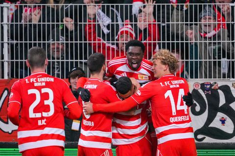 Unions Spieler bejubeln den 2:2-Ausgleichstreffer gegen den FSV Mainz am 16. Spieltag der Fußballbundesliga