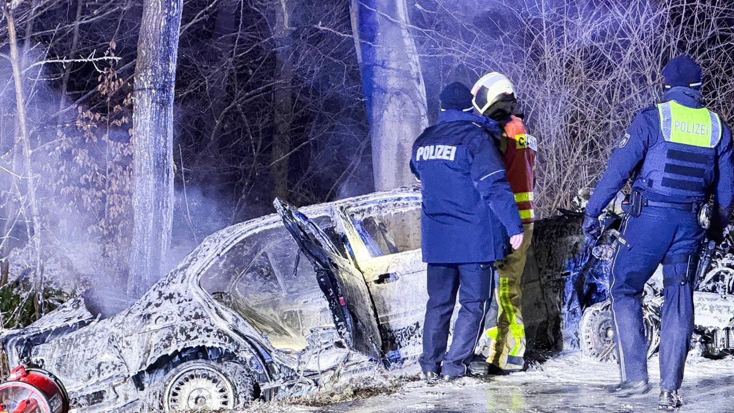 27-Jährige schwer verletzt: Auto kommt von Straße ab und brennt aus