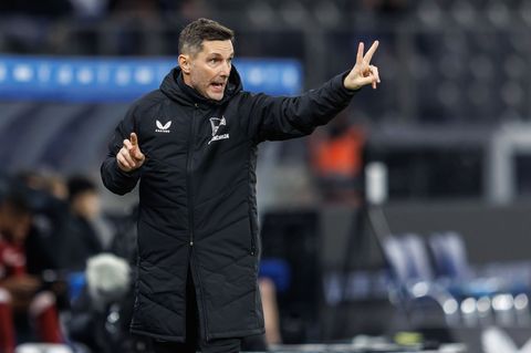 Hertha-Coach Leitl ist nach dem Trainingslager an der Algarve optimistisch. (Archivbild) Foto: Andreas Gora/dpa