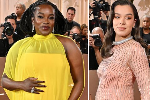 Wunmi Mosaku (l.) und Hailee Steinfeld präsentieren bei den Golden Globes stolz ihre Babybäuche und zeigten sich in stylischer