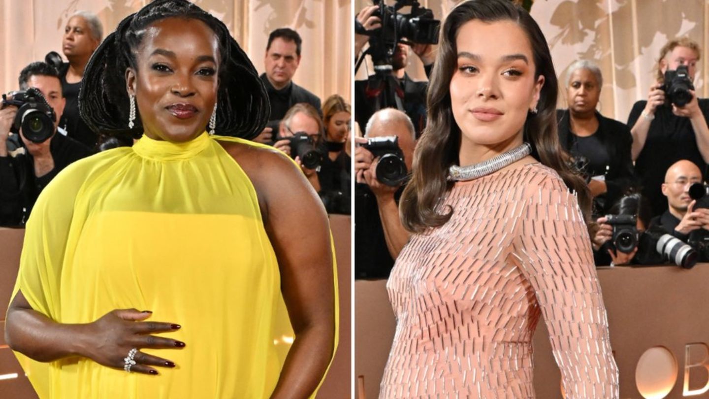 Wunmi Mosaku (l.) und Hailee Steinfeld präsentieren bei den Golden Globes stolz ihre Babybäuche und zeigten sich in stylischer