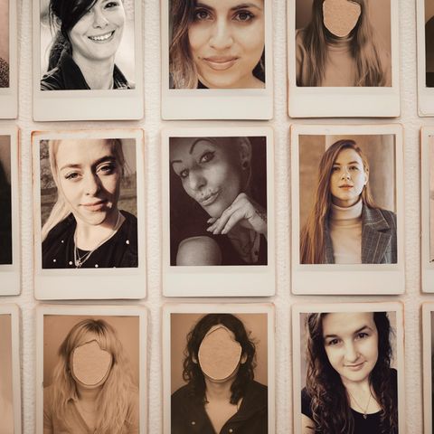 Montage KI- Bilder & Privatbilder der Opfer in Polaroidform