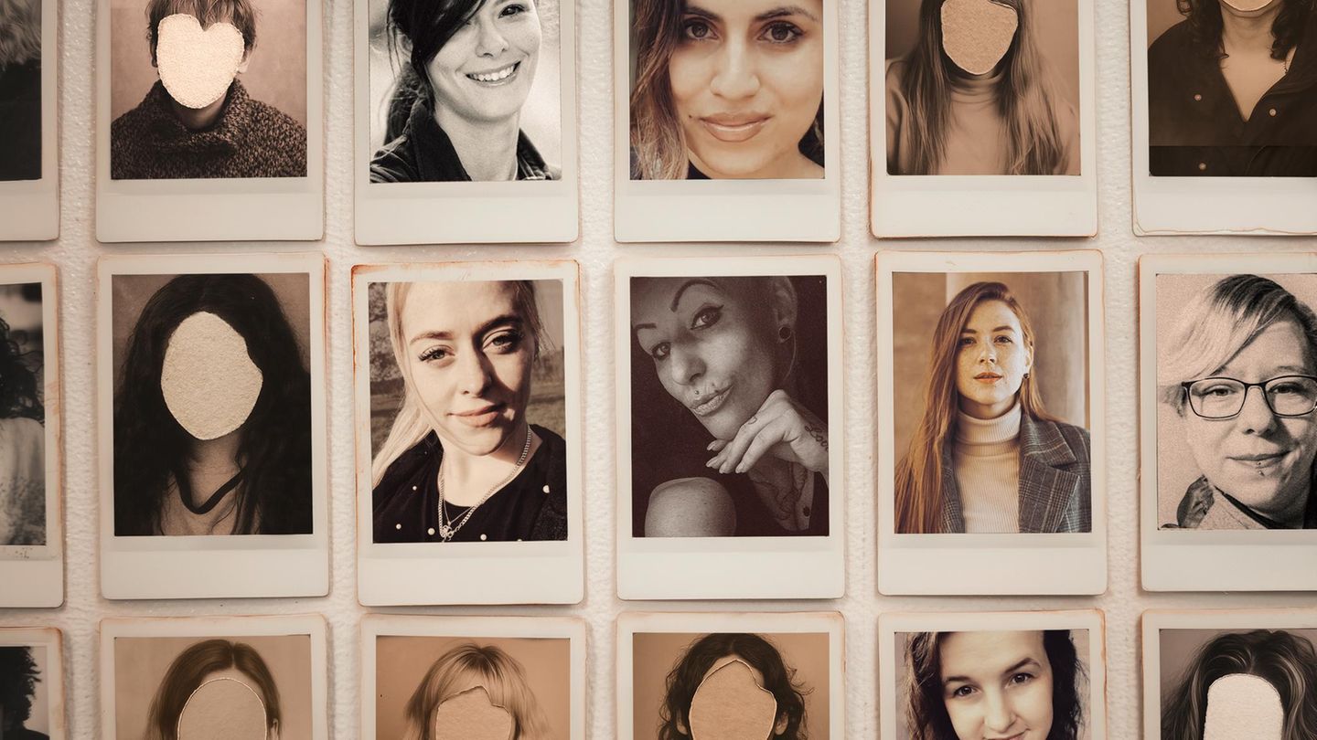 Montage KI- Bilder & Privatbilder der Opfer in Polaroidform