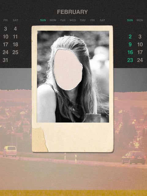 Montage: Kalender mit Todesdatum, ein Foto in Polaroid Optik von der verstorbenen Stefanie und eine Aufsicht vom LK Tuttlingen