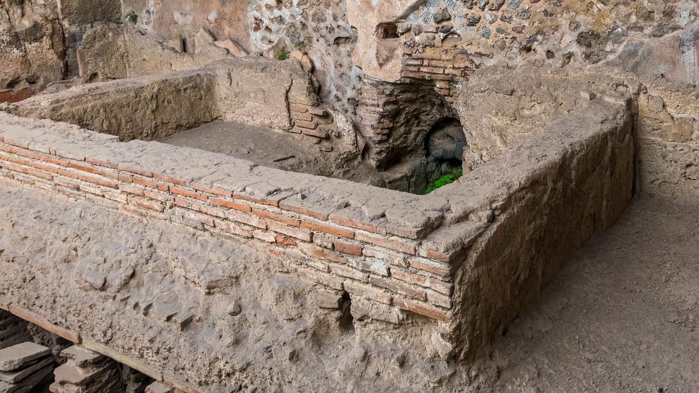 Ein römisches Bad mit Heizung in Pompeji