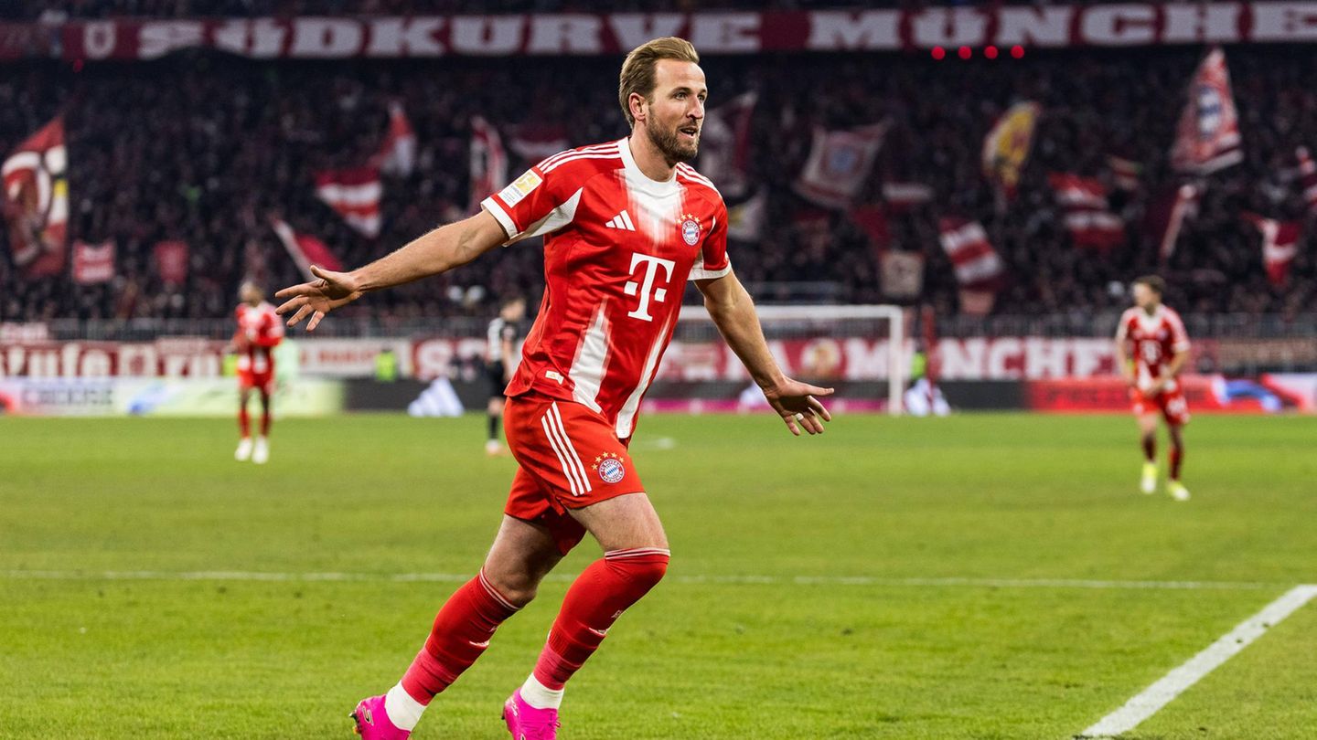 FC-Bayern-Stürmer Harry Kane beim Torjubel