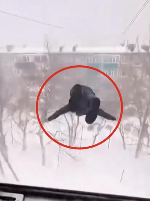 Mann springt kopfüber aus fünftem Stock – und landet auf meterhohem Schnee