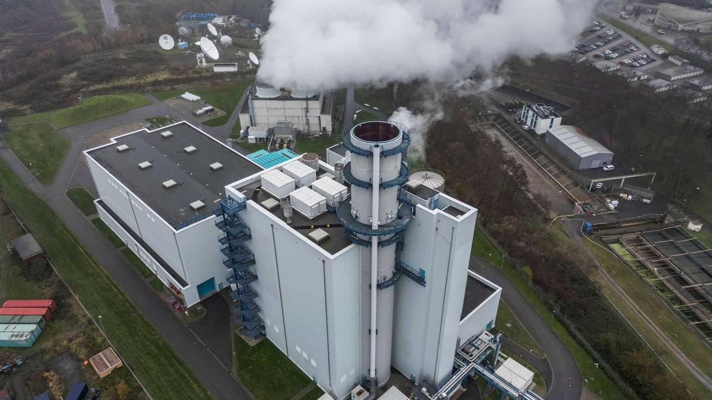 Dampf steigt aus der Kühlung eines Gaskraftwerkes in Hürth. (Archivbild) Foto: Oliver Berg/dpa