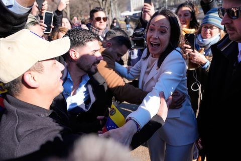 Hat Trump im Weißen Haus getroffen: die venezolanische Oppositionsführerin María Corina Machado. Foto: Pablo Martinez Monsivais/