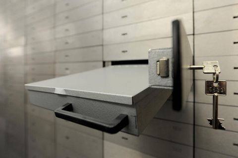 Ein Bank-Schließfach im Keller der Münchner Sparkasse