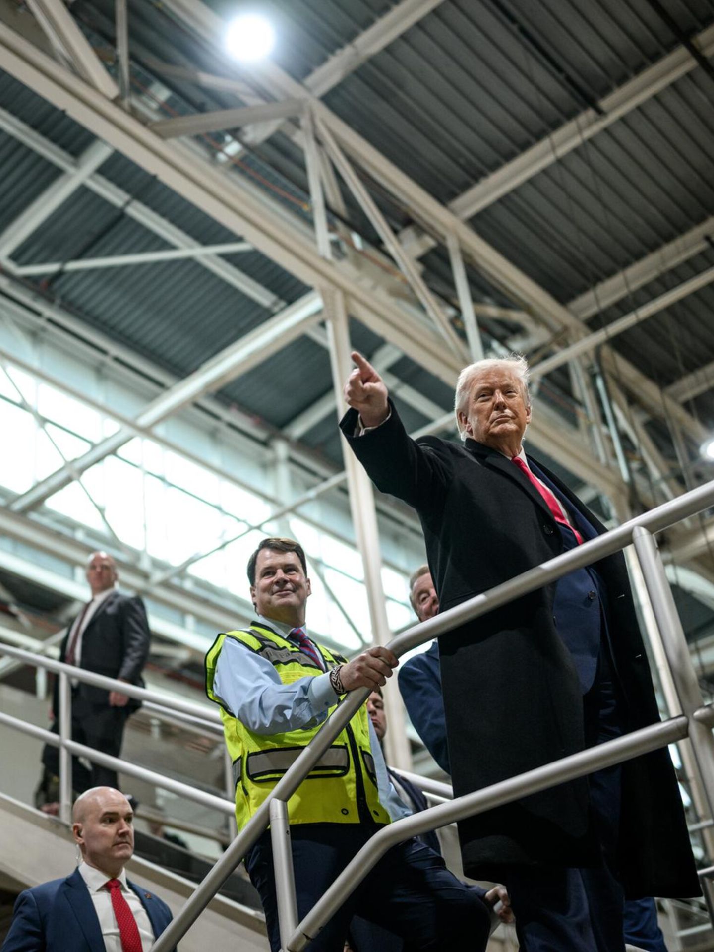 Donald Trump in einem Werk des Autobauers Ford in Michigan im Januar