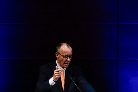 Friedrich Merz (CDU) bei einem Termin in Halle