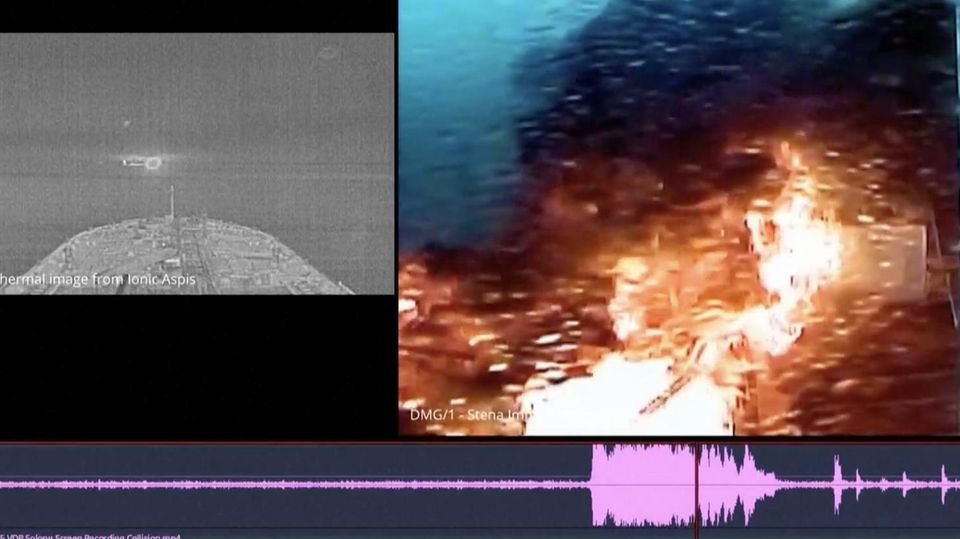 Schiff von Hamburger Reederei: Feuerball umhüllt Frachtschiffe in Nordsee – Neue Aufnahmen zeigen Explosion