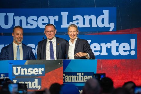 Unterstützung von der Bundespartei für den AfD-Wahlkampf in Rheinland-Pfalz. Foto: Harald Tittel/dpa