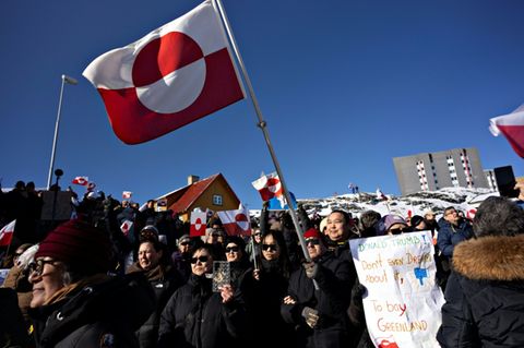 Proteste gegen Trump in Nuuk im März 2025